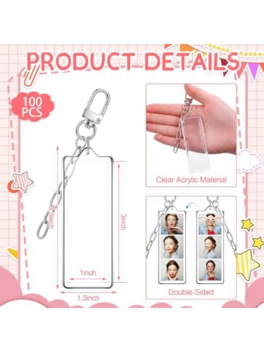 84 Pcs DIY Bag Charm Set - Mini Photo Strip Accessories for Creative